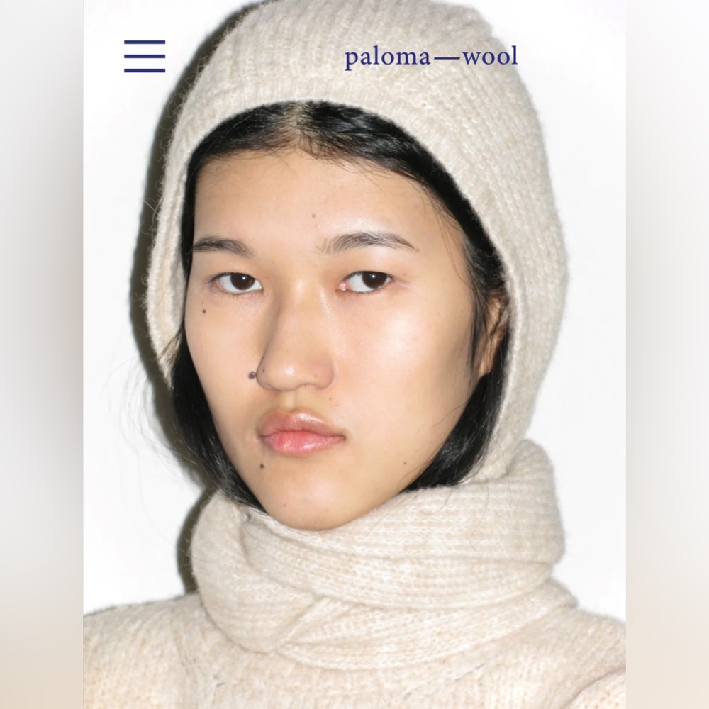 New Paloma Wool White Knitted Scarf Hood no 1787 / Coucou